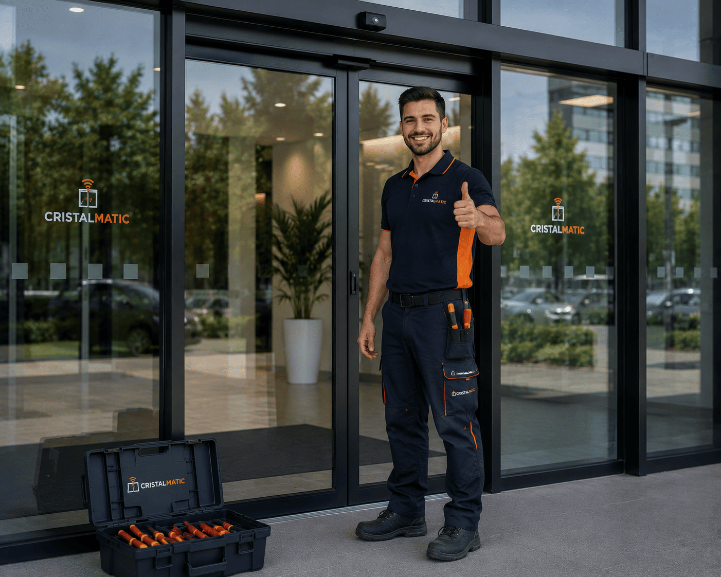 Fabricacion de puertas automaticas de cristal en Madrid